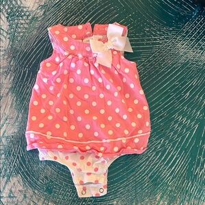 First Impressions Pink Polka Dot Diaper Cover with Bow